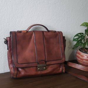 Leather fossil purse/shoulder bag/briefcase